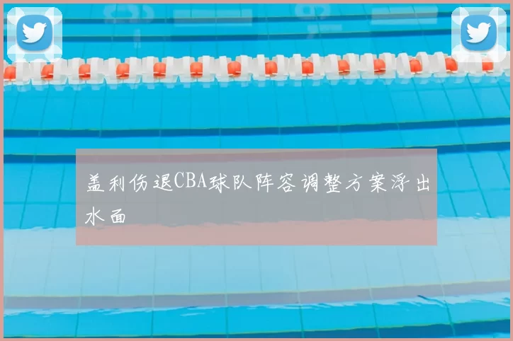 盖利伤退CBA球队阵容调整方案浮出水面